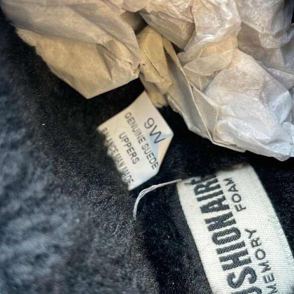 ❄️ CUSHIONAIRE Women's Genuine Suede Cozy Mule Platform SIZE 9 WIDE Black ❄️ - Picture 8 of 8